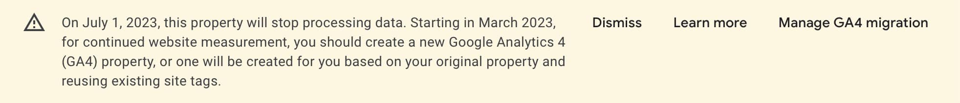manage GA4 migration